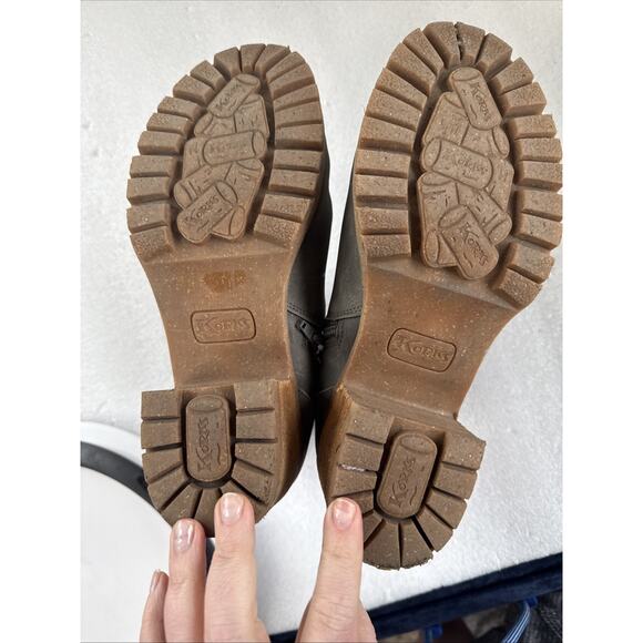 Korks By Kork Ease Esmeralda Lug Sole Leather Platform Ankle Boots Gray 8.5M - Picture 15 of 16